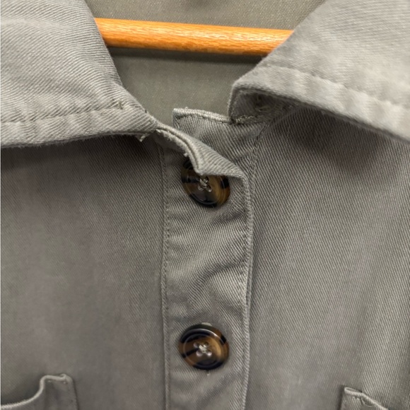 Mono B Sage Green Women’s Utility Short-Sleeved Jumpsuit 6 Pockets, Size L - Picture 5 of 11